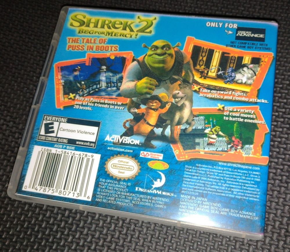 Shrek 2 Beg For Mercy NINTENDO GAMEBOY ADVANCE & ADVANCE SP Game