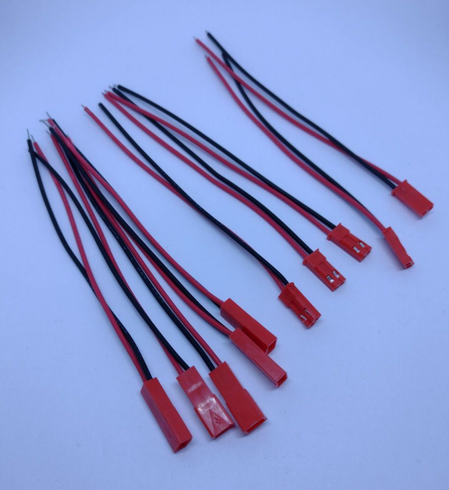 JST Lead 100mm - Qty 5 Pairs ( 5 Male & 5 Female )