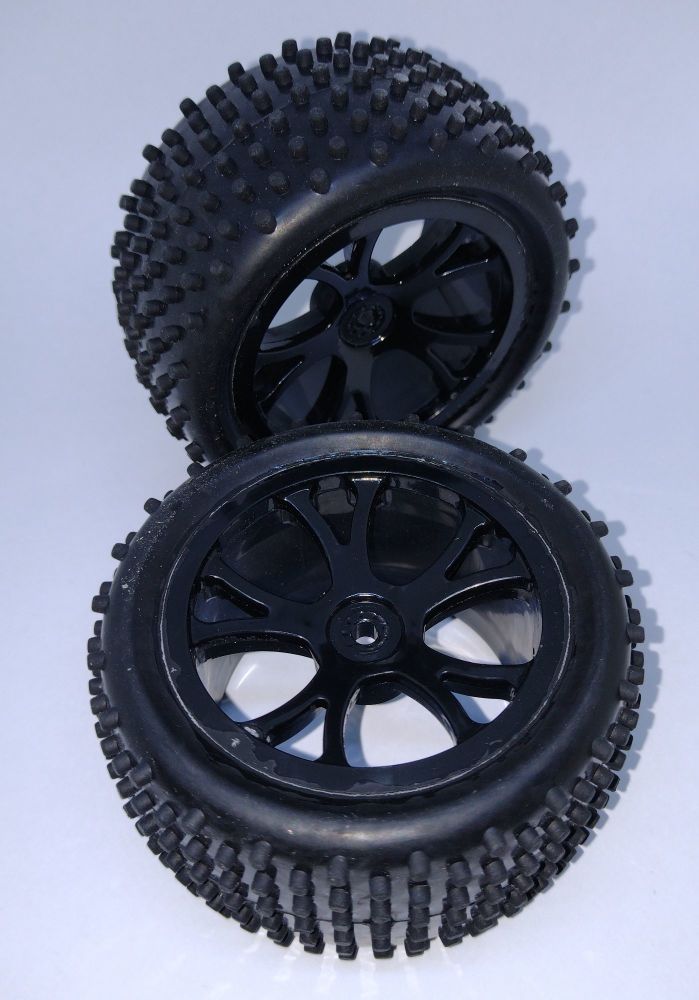 FTX Vantage RC Car - Rear Wheels & Tyres - Black Wheel - FTX6301B - Pre-mounted - Brand New