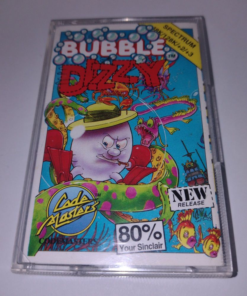 Bubble Dizzy Code Masters Vintage ZX Spectrum 48K 128K +2 +3 Software Tested & Working