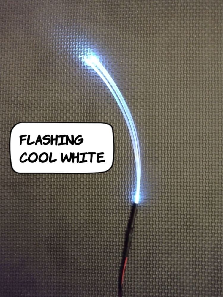 x1 Unit FLASHING Cool White Separate - 5 Fibre Strands ( 1mm strands )