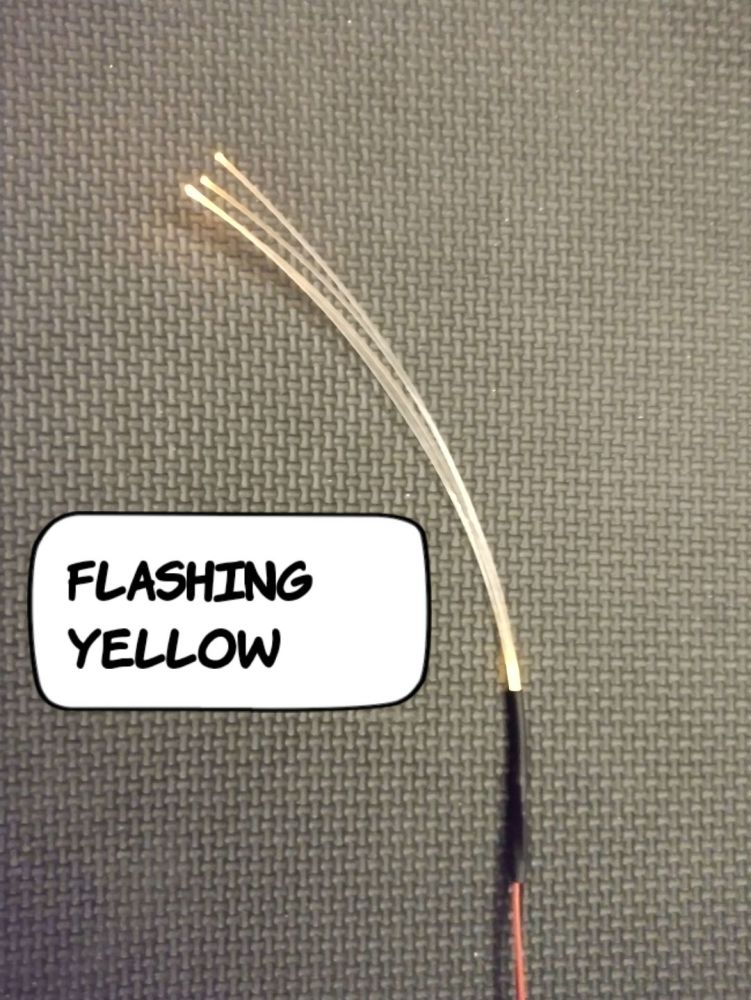 x1 Unit FLASHING Yellow Separate - 5 Fibre Strands ( 1mm strands )