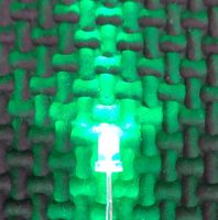 Mast Led - 3mm - Static Green Round Top Type - Insulated 0.2mm Wires