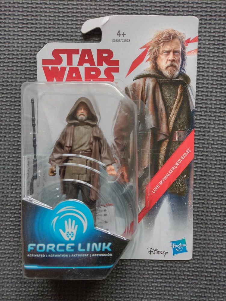 STORAGE WEAR TO BACKING CARD - Star Wars Luke Skywalker ( Jedi Exile ) Collectable Carded Figure C3525/C1503 Force Link Compatible 3.75" Tall
