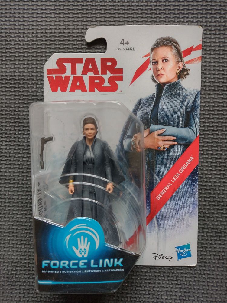 STORAGE WEAR TO BACKING CARD - Star Wars General Leia Organa Collectable Figure C3527 C1503 Force Link Compatible 3.75"