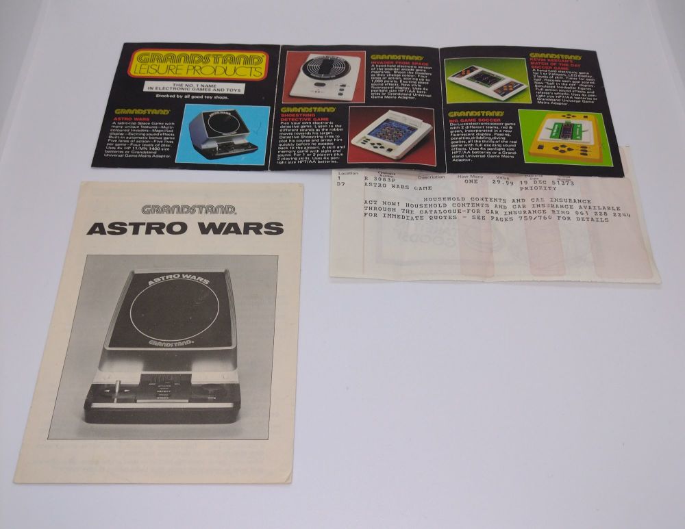 Vintage 1981 Grandstand Astro Wars Table Top Game ~ Boxed , Manuals & Excellent Working Condition