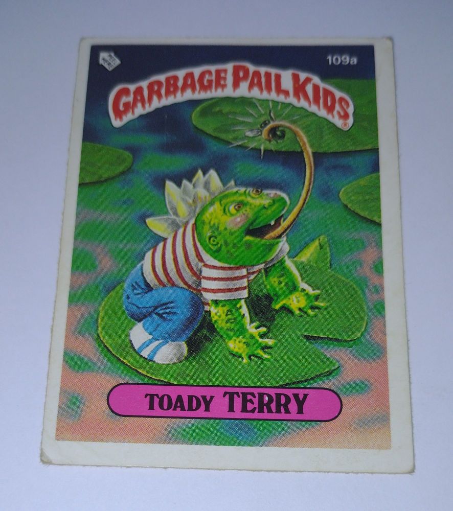 Original 1986 US Garbage Pail Kids Trading Card - Toady Terry - 109a