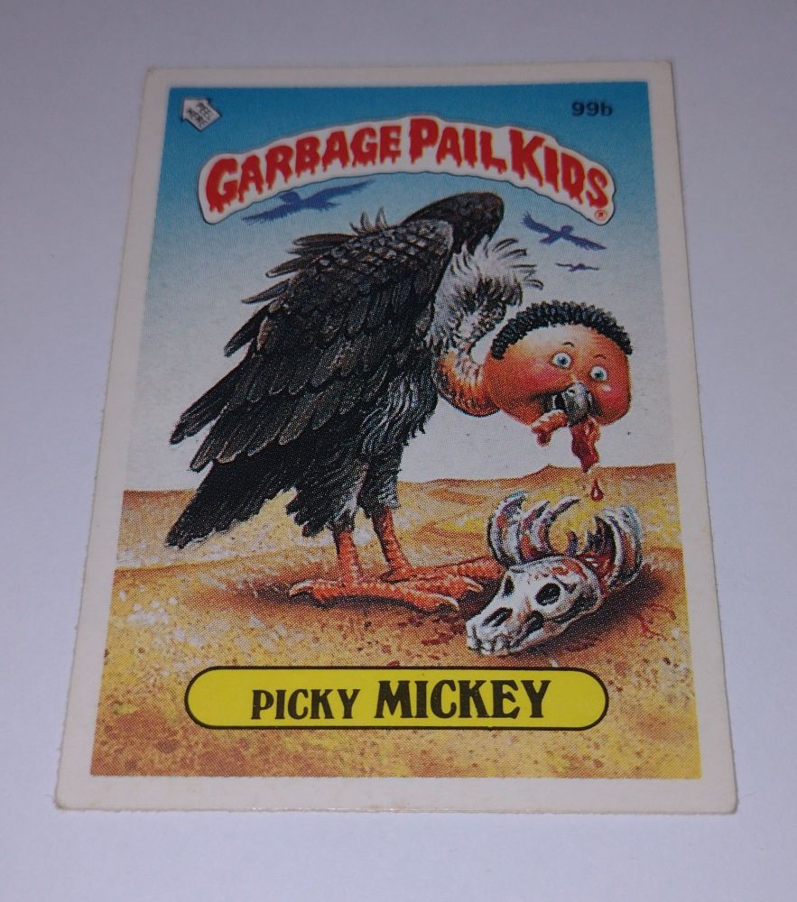 Original 1986 US Garbage Pail Kids Trading Card - Picky Mickey - 99b
