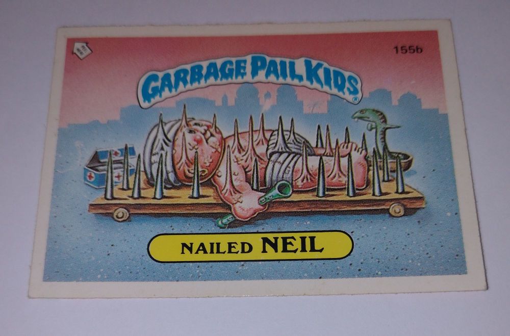 Original 1986 US Garbage Pail Kids Trading Card - Nailed Neil - 155b