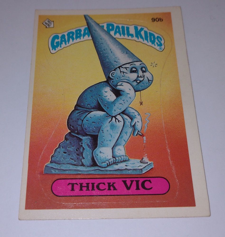 Original 1986 US Garbage Pail Kids Trading Card - Thick Vic - 90b