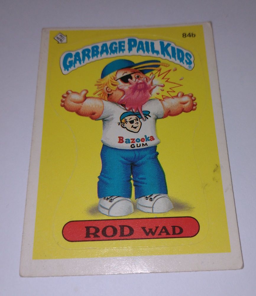 Original 1986 US Garbage Pail Kids Trading Card - Rod Wad - 84b