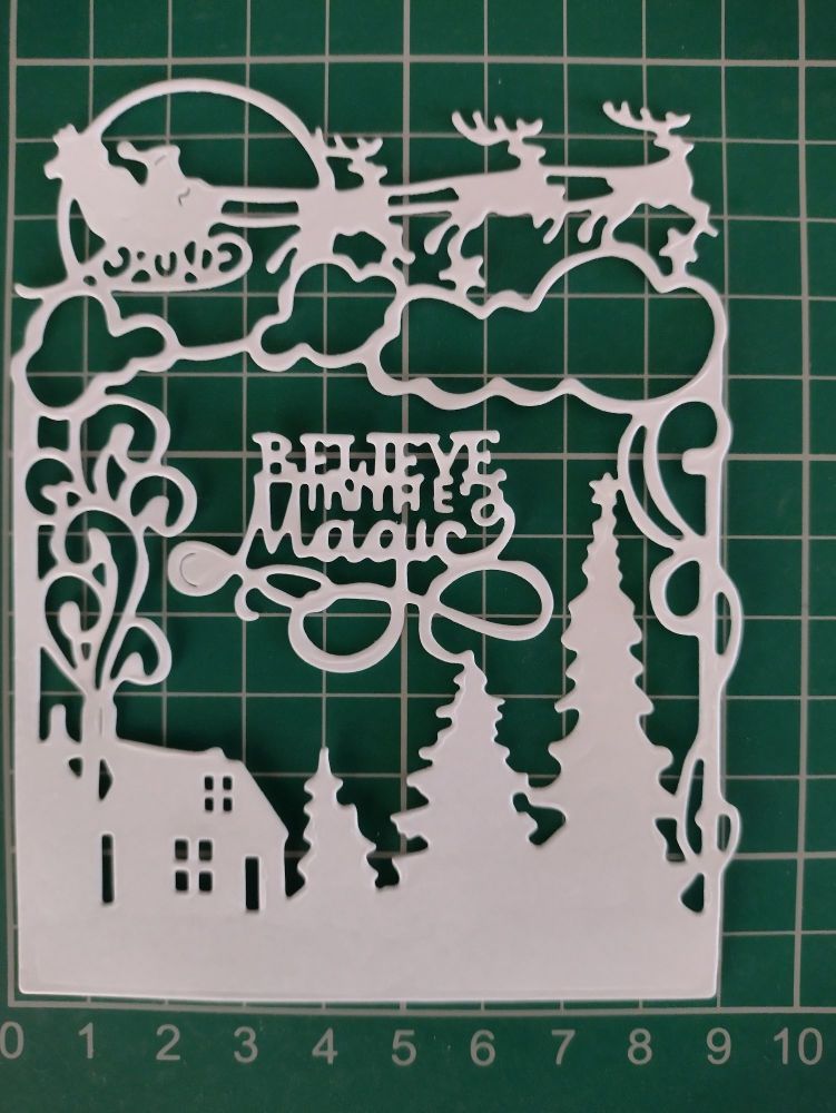 Card Making Die Cuts Toppers x6 Believe In The Magic Festive Crafts Best Quality 250gsm White Card