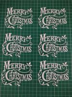 Card Making Die Cuts Toppers - x6 Merry Christmas - Festive Crafts - Best Quality 250gsm White Card 