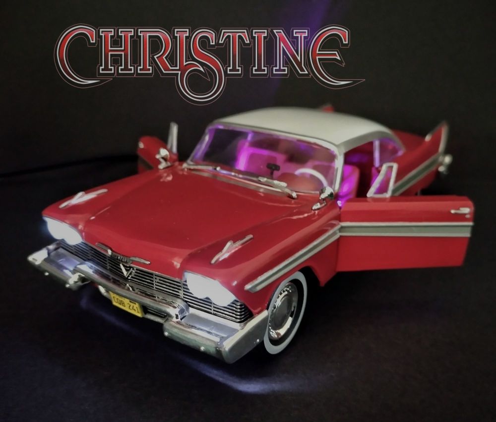 Painted & Lit - 1958 Plymouth - Christine -  Diecast 1:24 Scale Display Mod