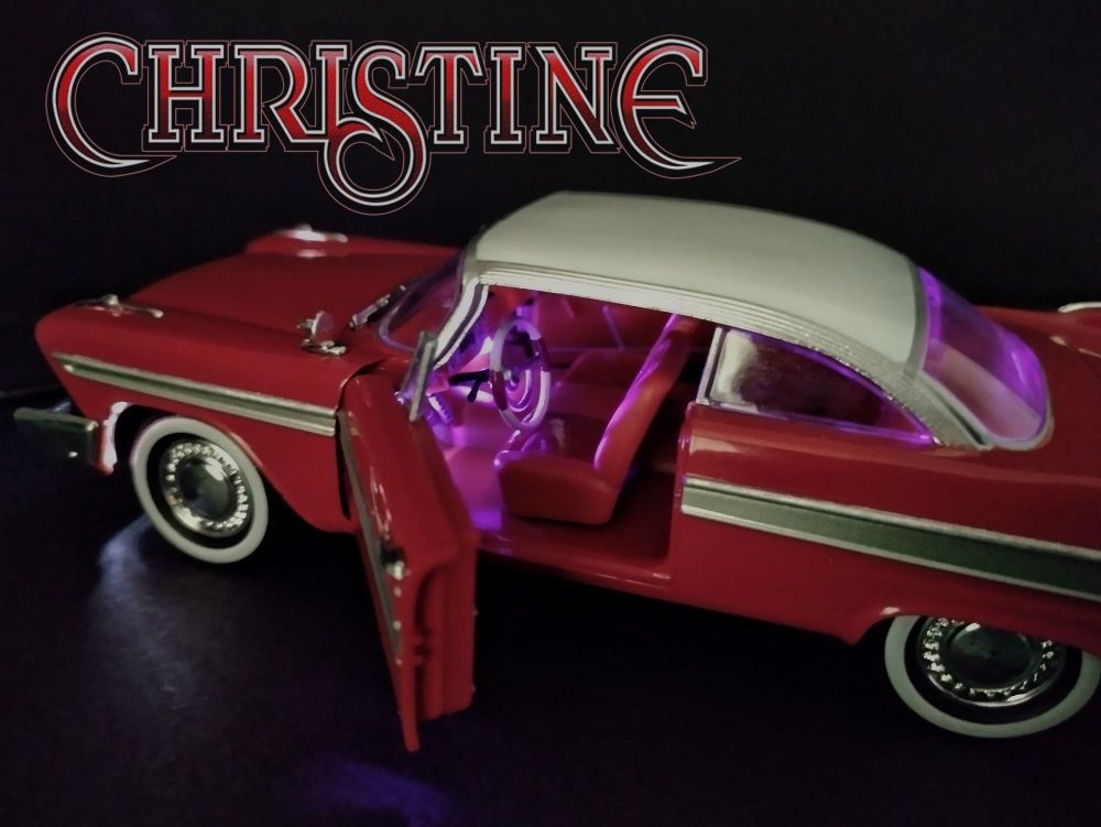 Painted & Lit - 1958 Plymouth - Christine -  Diecast 1:24 Scale Display Model