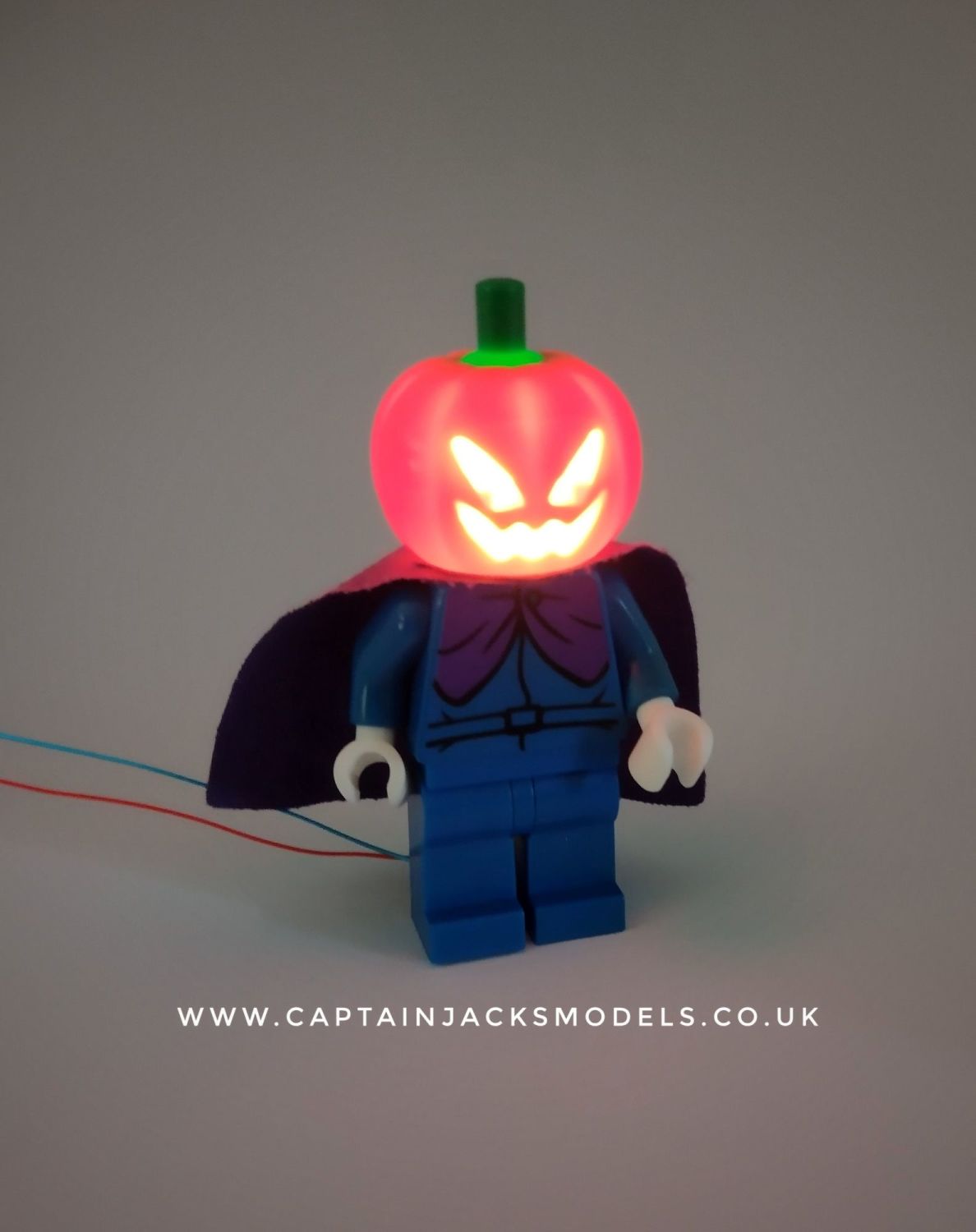 Light Up Lego Minifigure Elwood Crane Headless Horseman Illuminated