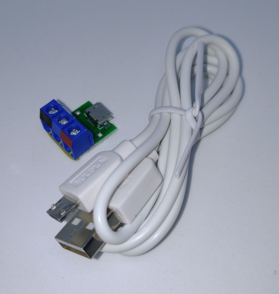 Light Kits Micro USB Adaptor Chip & 1 Metre White USB Lead