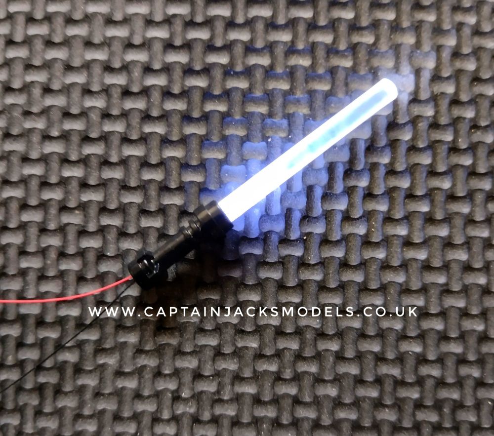 Light Up Lego Star Wars Lightsaber - Cool White ( Clear Plastic ) - Black Hilt