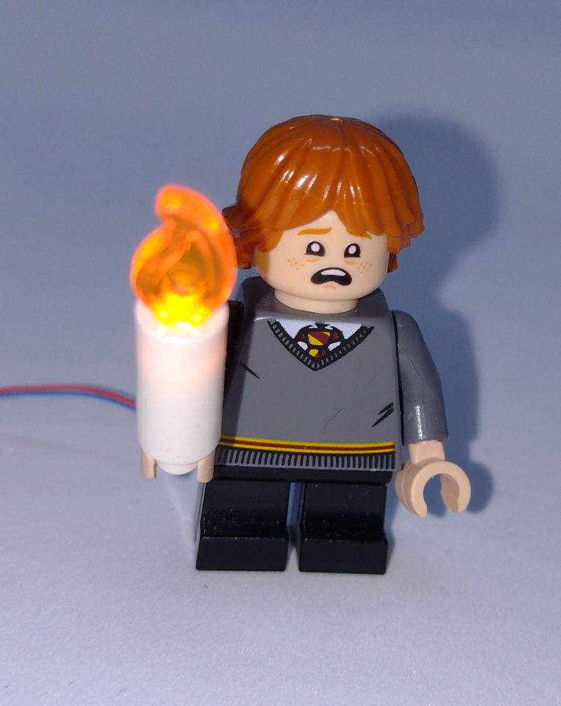 Light Up Lego Minifigure Ron Weasley Gryffindor Sweater Figure HP151 From Set 75954