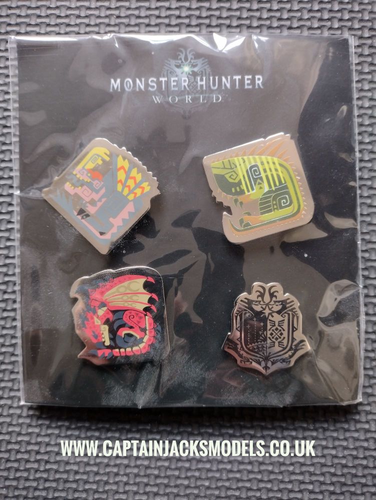 Monster Hunter World Metallic Official Capcom Pin Badge Set