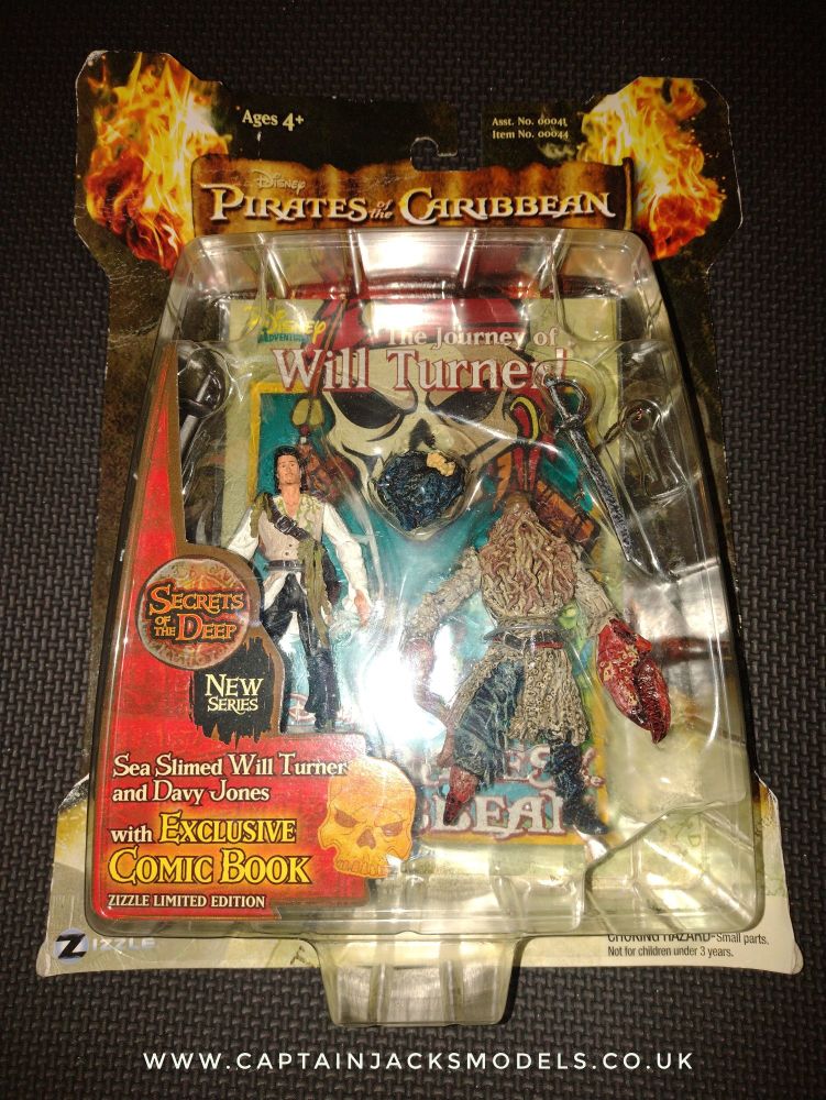 Zizzle - Collectors Figures - Pirates Of The Caribbean Secrets Of The Deep - Sea Slimed Will Turner & Davy Jones