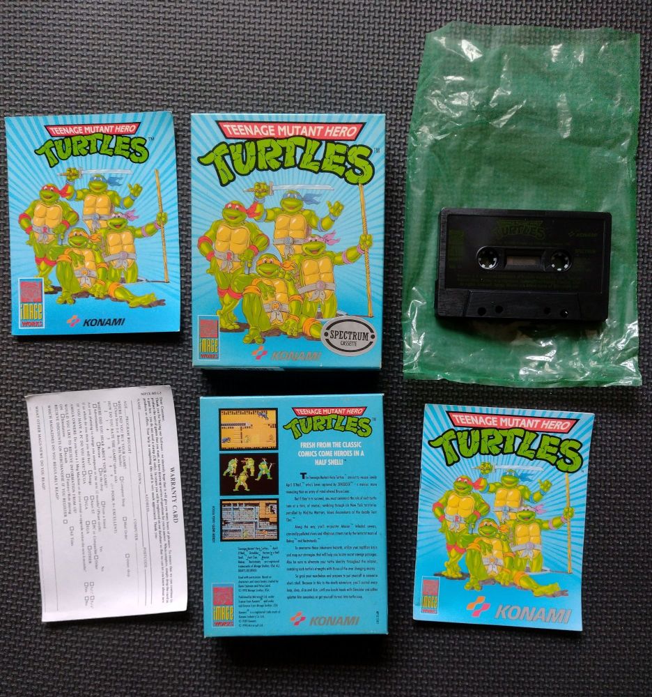 Teenage Mutant Ninja Turtles Konami Vintage ZX Spectrum 48K 128K +2 Software Tested & Working