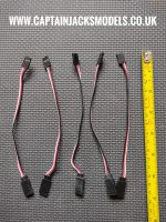 Qty 5 Futaba Servo Extension Leads - Male To Female - 150mm Long WITH SIDE LIP