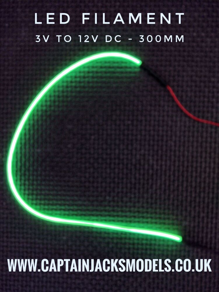 Led Filament - GREEN - 300mm - 3v To 12v DC