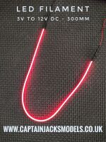 Led Filament - RED - 300mm - 3v To 12v DC