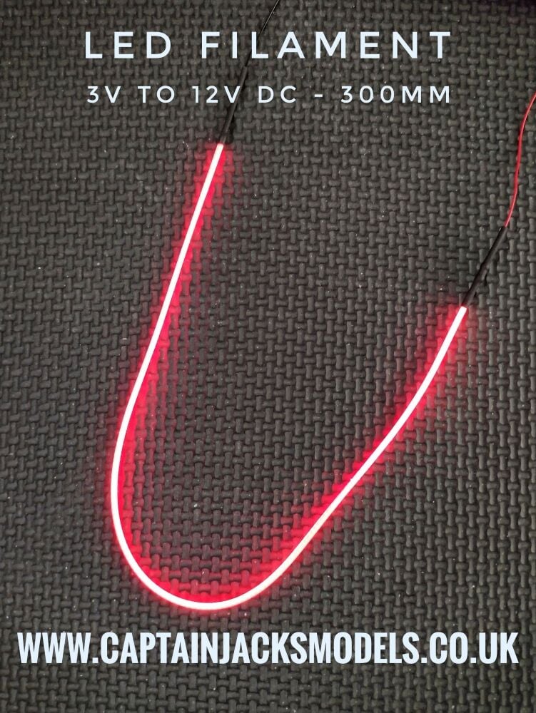 Led Filament - RED - 300mm - 3v To 12v DC