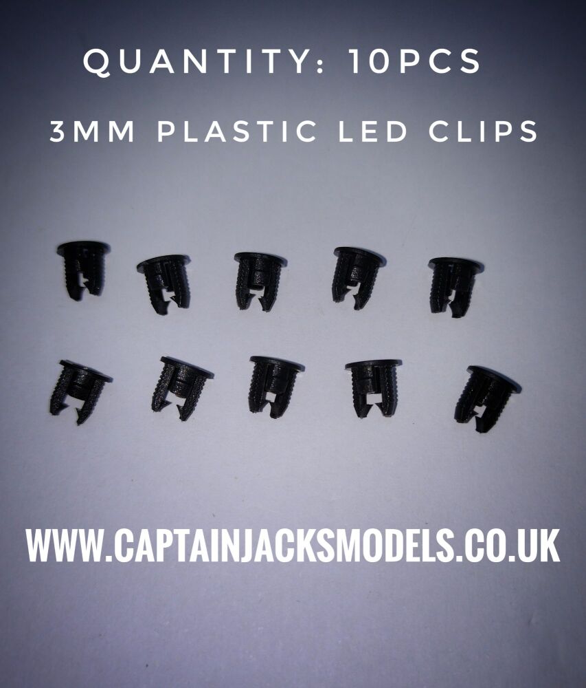 Quantity 10 pcs - 3mm Plastic Led Holders - Clips - Mounts