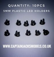 Quantity 10 pcs - 5mm Plastic Led Holders - Clips - Mounts