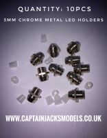 Quantity 10 pcs -  3mm Chrome Metal LED Holder Bezel Mount