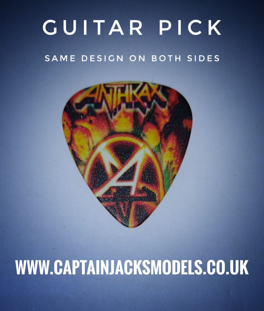 Anthrax Guitar Pick - Design 1 - Printed Same Design Both Sides