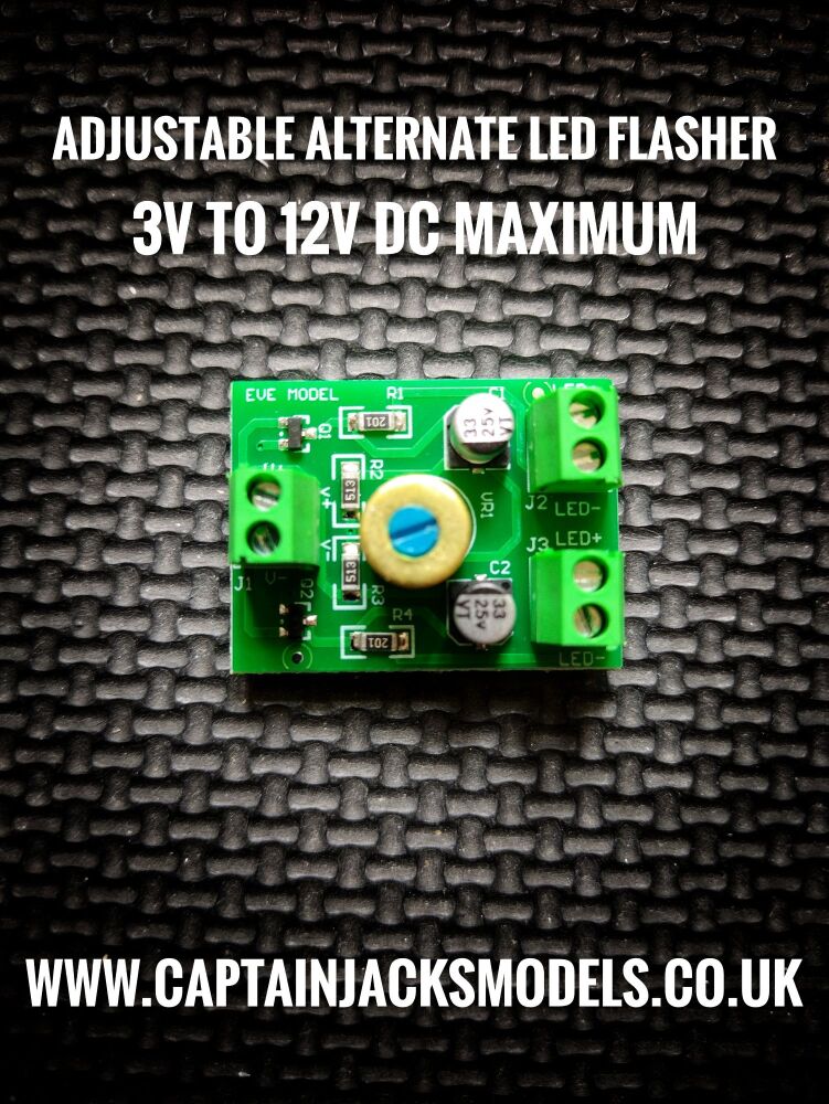 Fully Assembled Circuit Board - Alternating Led Flash Board 3v to 12v DC - 