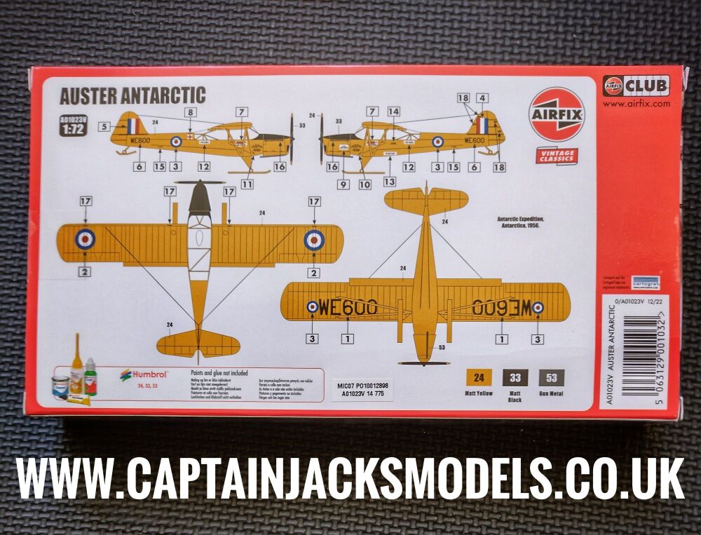 Airfix A01023V  1:72 Auster Antarctic Plastic Model Aircraft Kit