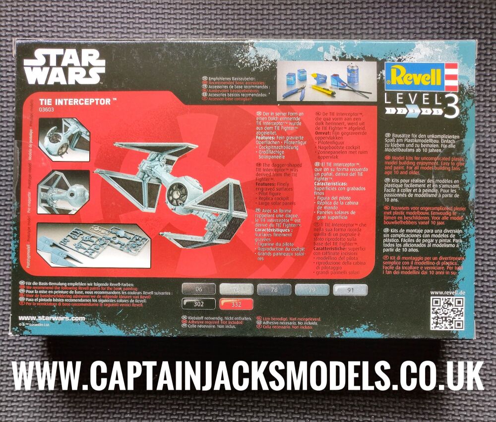 Revell Star Wars 1:90 Tie Interceptor Plastic Model Kit 03603