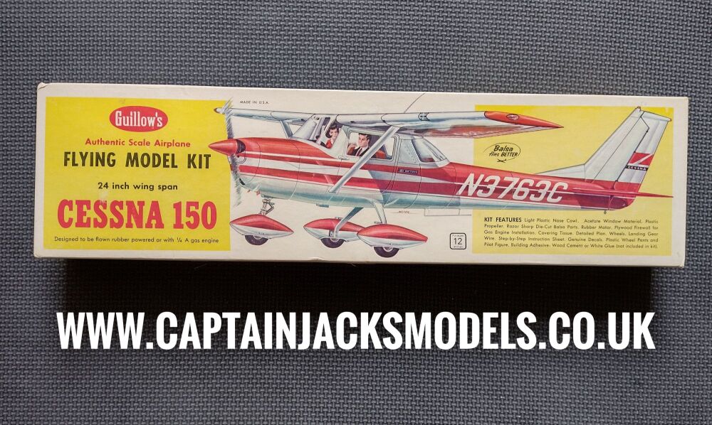 Vintage Guillows Balsa Flying Model Kit - Cessna 150 - 24 Inch Wingspan - Superb Mint Condition