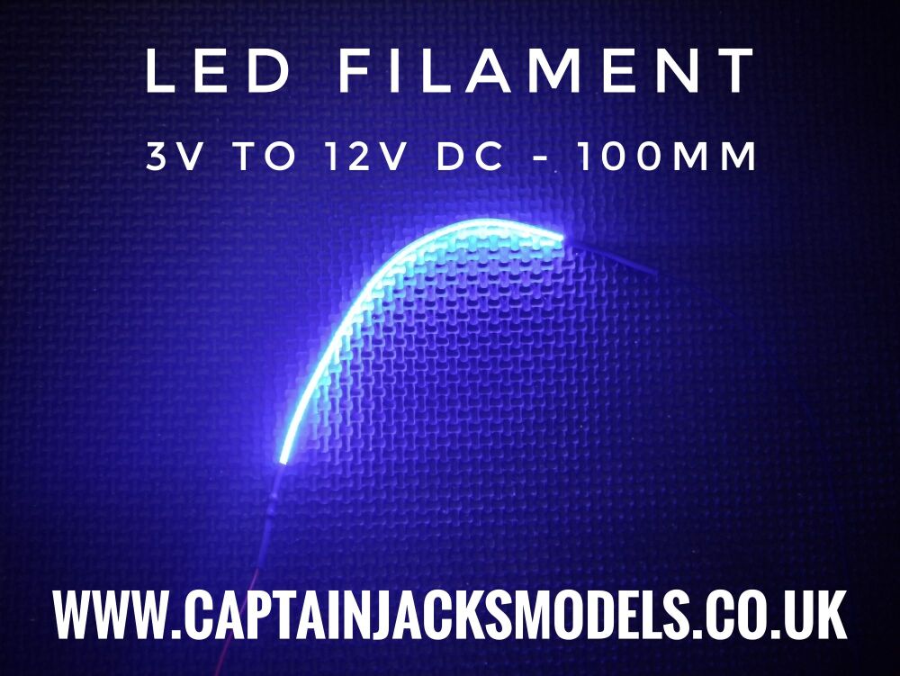 Led Filament - BLUE - 100mm - 3v To 12v DC