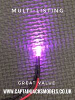 Multi Listing - 3mm Prewired Led -1mm WIRES - Ultra Bright - PINK