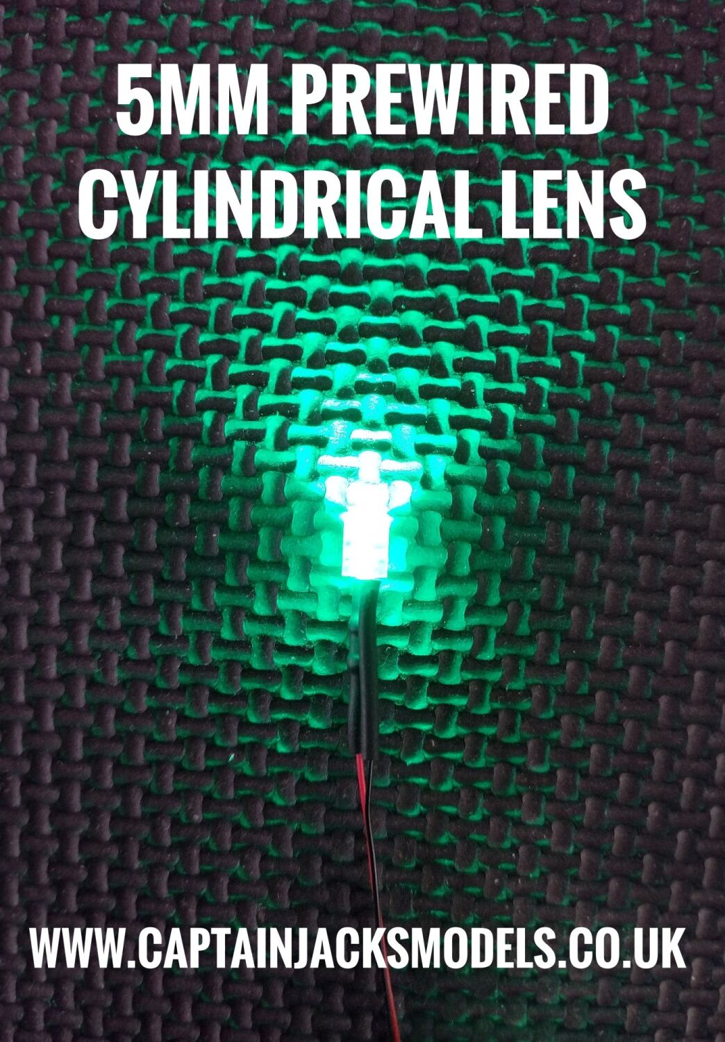 Qty 1 - Prewired RED 5mm Cylindrical Led - 0.5mm Wires 500mm Long
