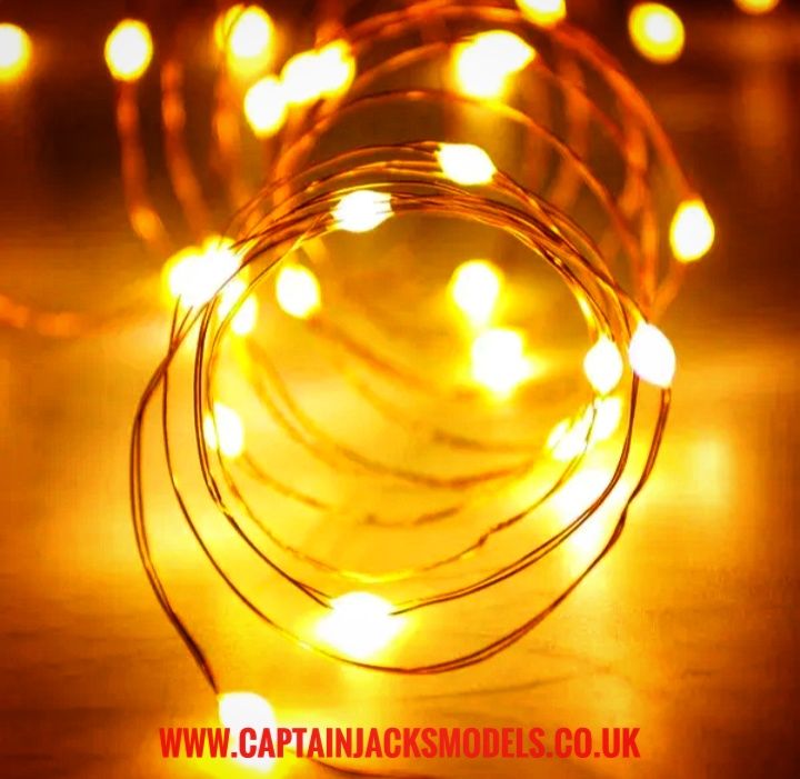 WARM WHITE Fairy String Lights Micro Rice Copper Wire Xmas Lights LED 2Mtrs CR2032 Battery Operated