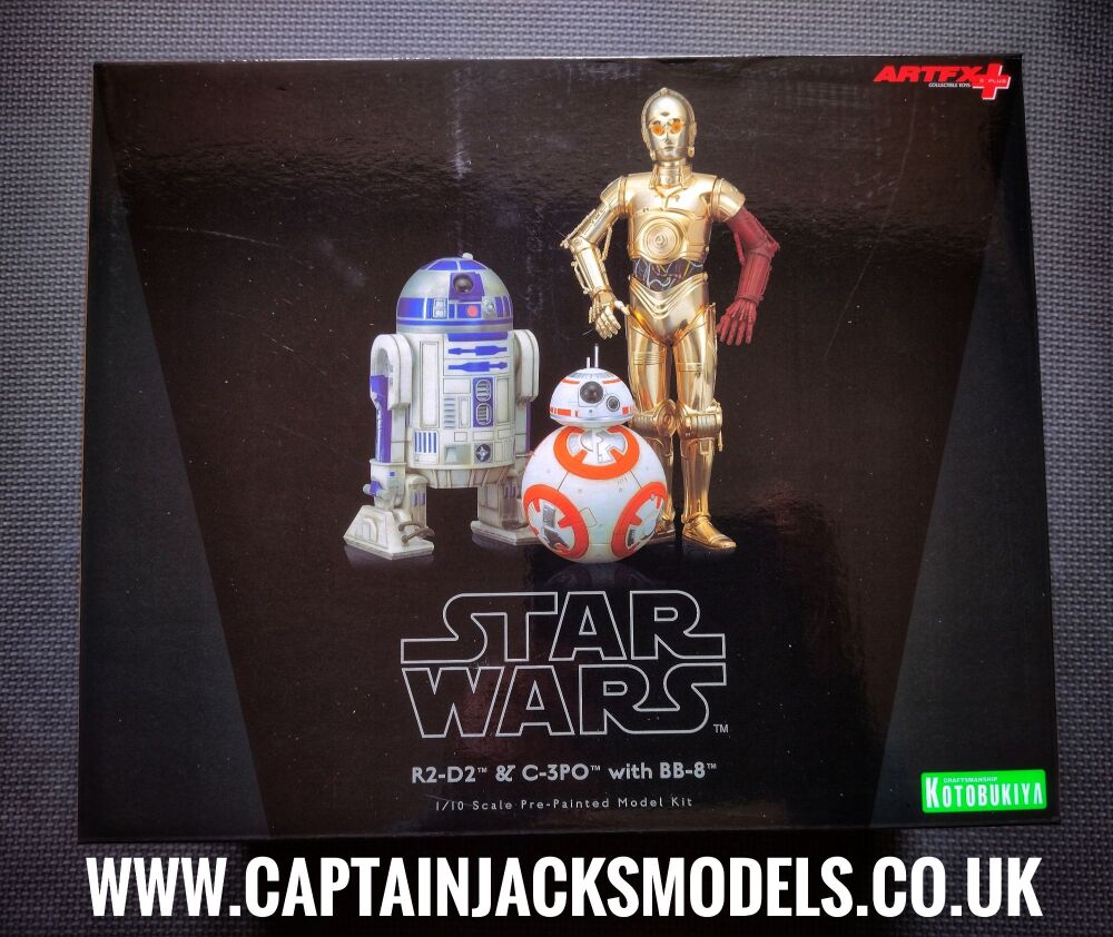 Kotobukiya ARTFX Star Wars The Force Awakens C-3PO, R2-D2 & BB-8 Droid 1:10 Scale Pre - Painted Model Kit