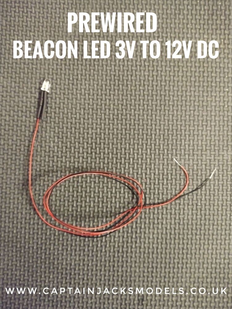 Qty 1 - Prewired FLASHING BLUE 5mm Round Top Led Clear Lens - 0.5mm Wires 500mm Long