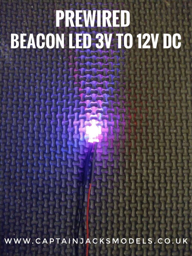 Qty 1 - Prewired ALTERNATING RED & BLUE  5mm Round Top Led Clear Lens - 0.5mm Wires 500mm Long