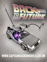 Painted & Lit Back To The Future DeLorean Time Machine 1:24 Scale Display Model