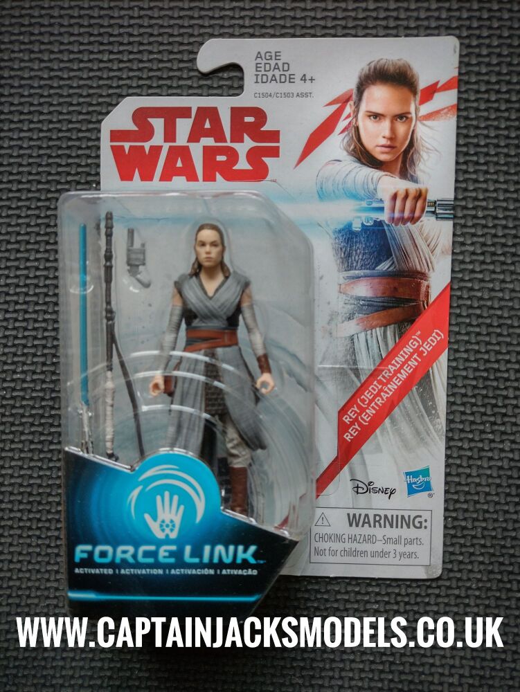 Star Wars Force Link Rey Jedi Training Collectable 3.75" Figure C1504  C1503 Force Link Compatible