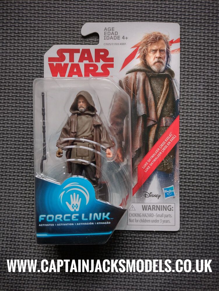 Star Wars Force Link Luke Skywalker Jedi Exile Collectable 3.75" Carded Figure C3525 C1503