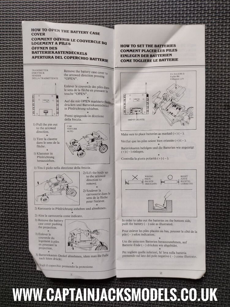 Vintage 1980s Taiyo Radio Controlled Jet Hopper RC Car Original Instruction Manual Listing 1