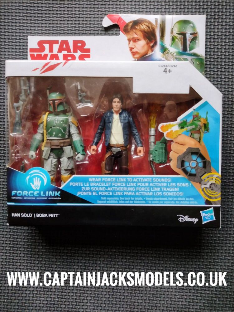 Star Wars Force Link Compatible 3.75" Figure Set Han Solo & Boba Fett C1244 C1242